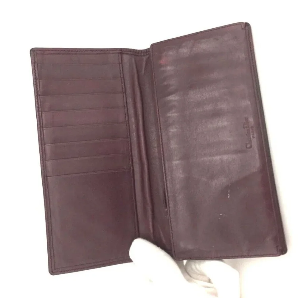 Christian Dior Trotter Canvas Leather Long Bifold Wallet /9U1305